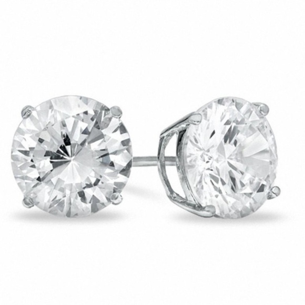 Renaissance Collection 14k White Gold CZ Round Studs 1.5 Carat Total Weight